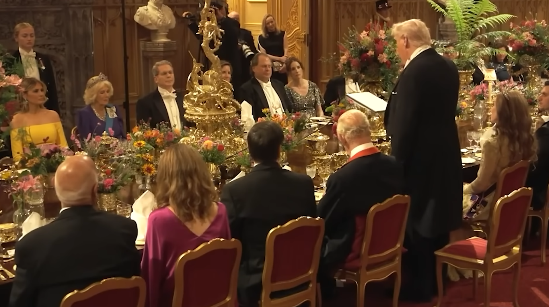 Trump speaking at Windsor Castle during a party